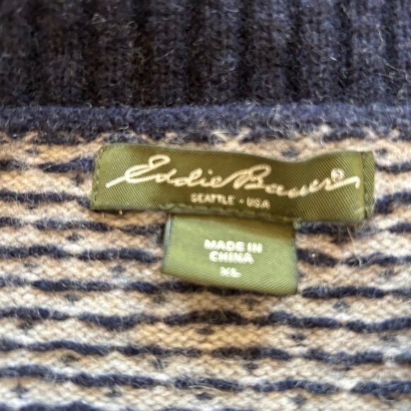 Felted Wool Mittens Handcrafted from Repurposed Eddie Bauer Sweater - Navy - Picture 4 of 5